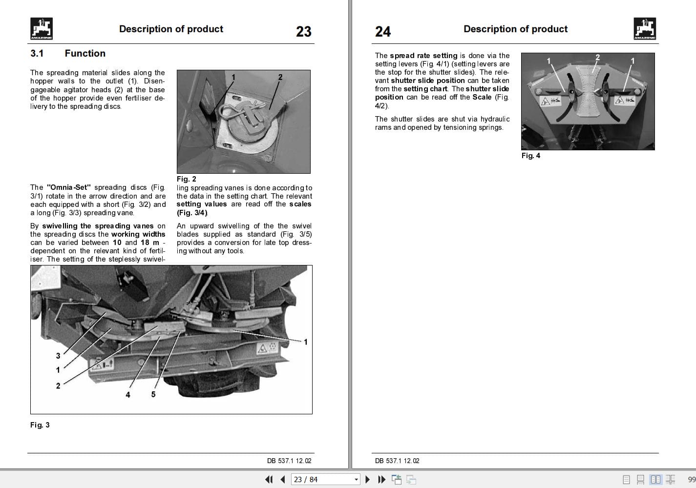 Amazone Centrifugal Broadcaster ZA X Perfect 02 Operating Manual MG493 (2)