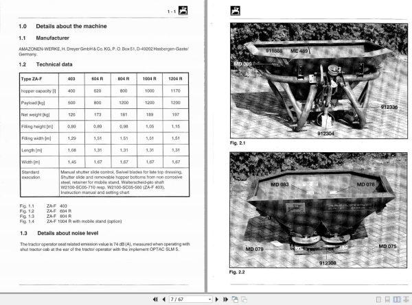 Amazone Centrifugal Broadcasters Za F Operating Manual Mg444 (2)