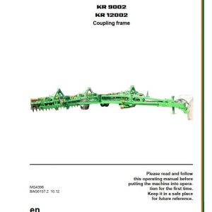 Amazone Coupling Frame KR9002 KR12002 Operating Manual MG4398 (1)