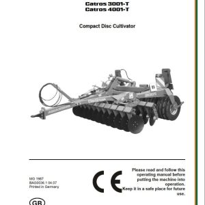 Amazone Cultivator Catros 3001 T 4001 T Operating Manual MG1987 (1)