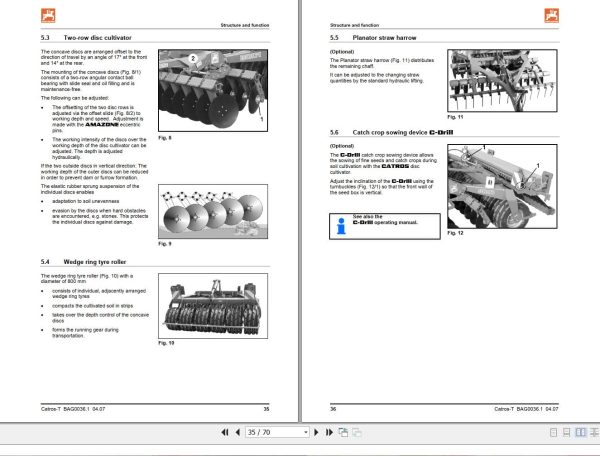 Amazone Cultivator Catros 3001 T 4001 T Operating Manual Mg1987 (2)