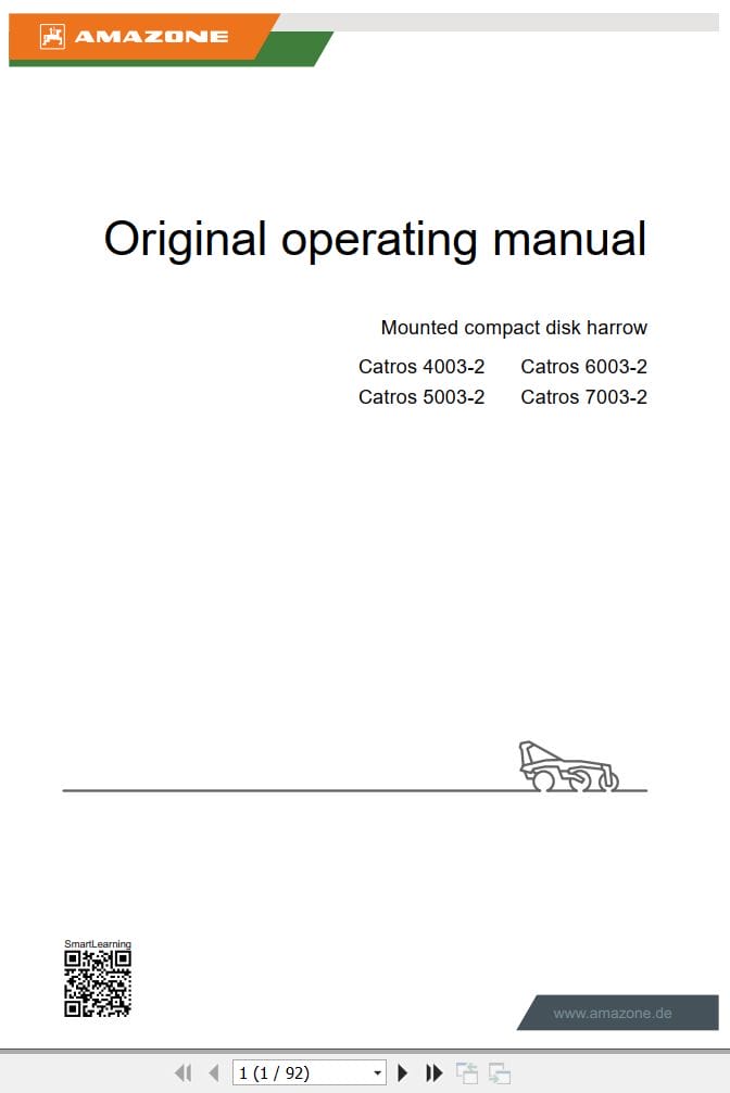 Amazone Cultivator Catros 4003 2 5003 2 6003 2 7003 2 Operating Manual MG6829 US EN II (1)
