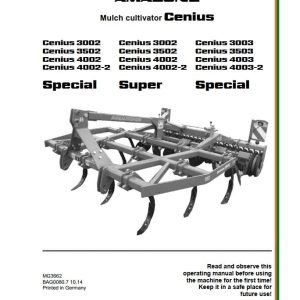 Amazone Cultivator Cenius 3002 to 4003 2 Operating Manual MG3662 (1)