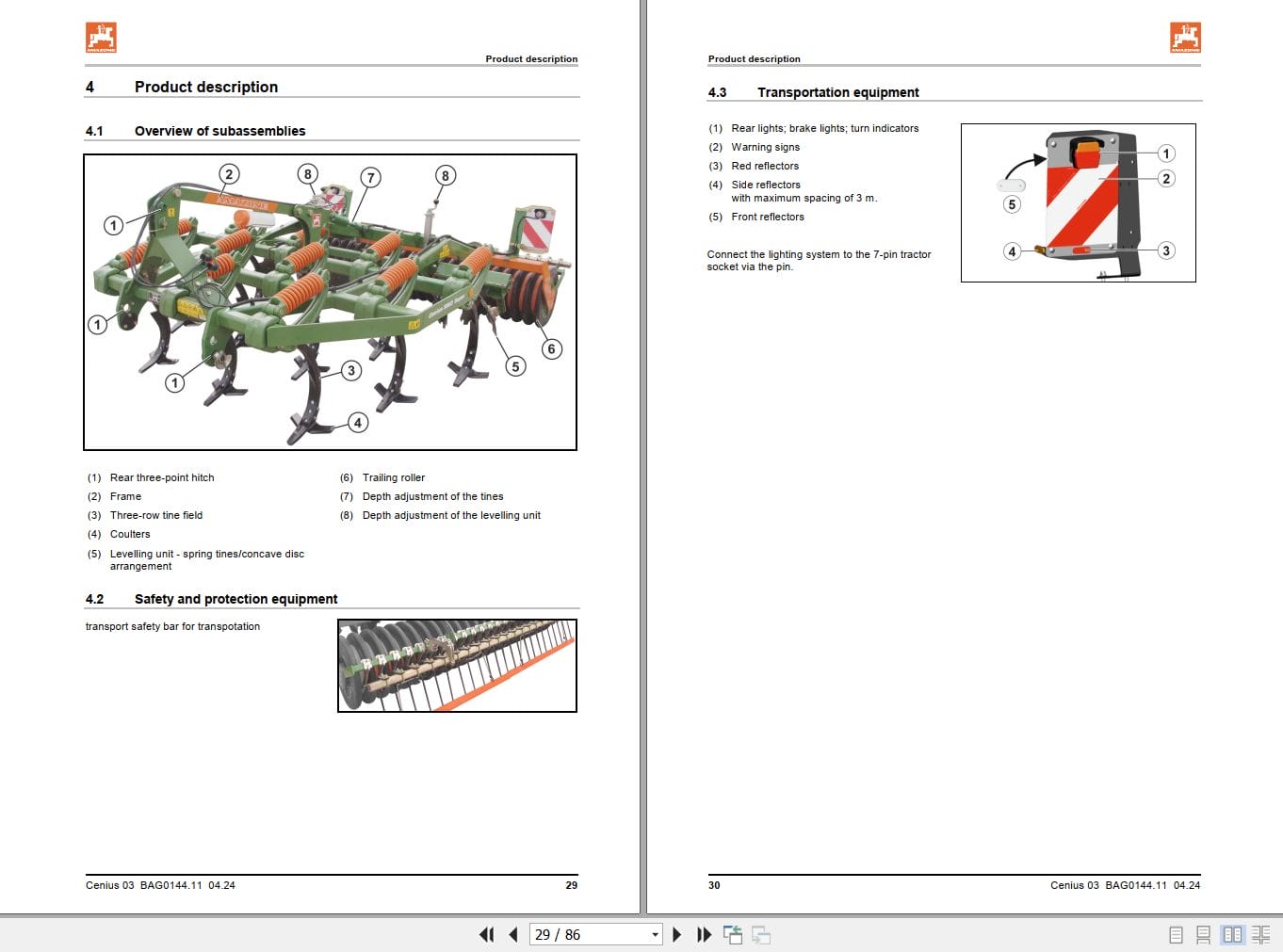 Amazone Cultivator Cenius 3003 3503 4003 Operating Manual MG5552 (2)