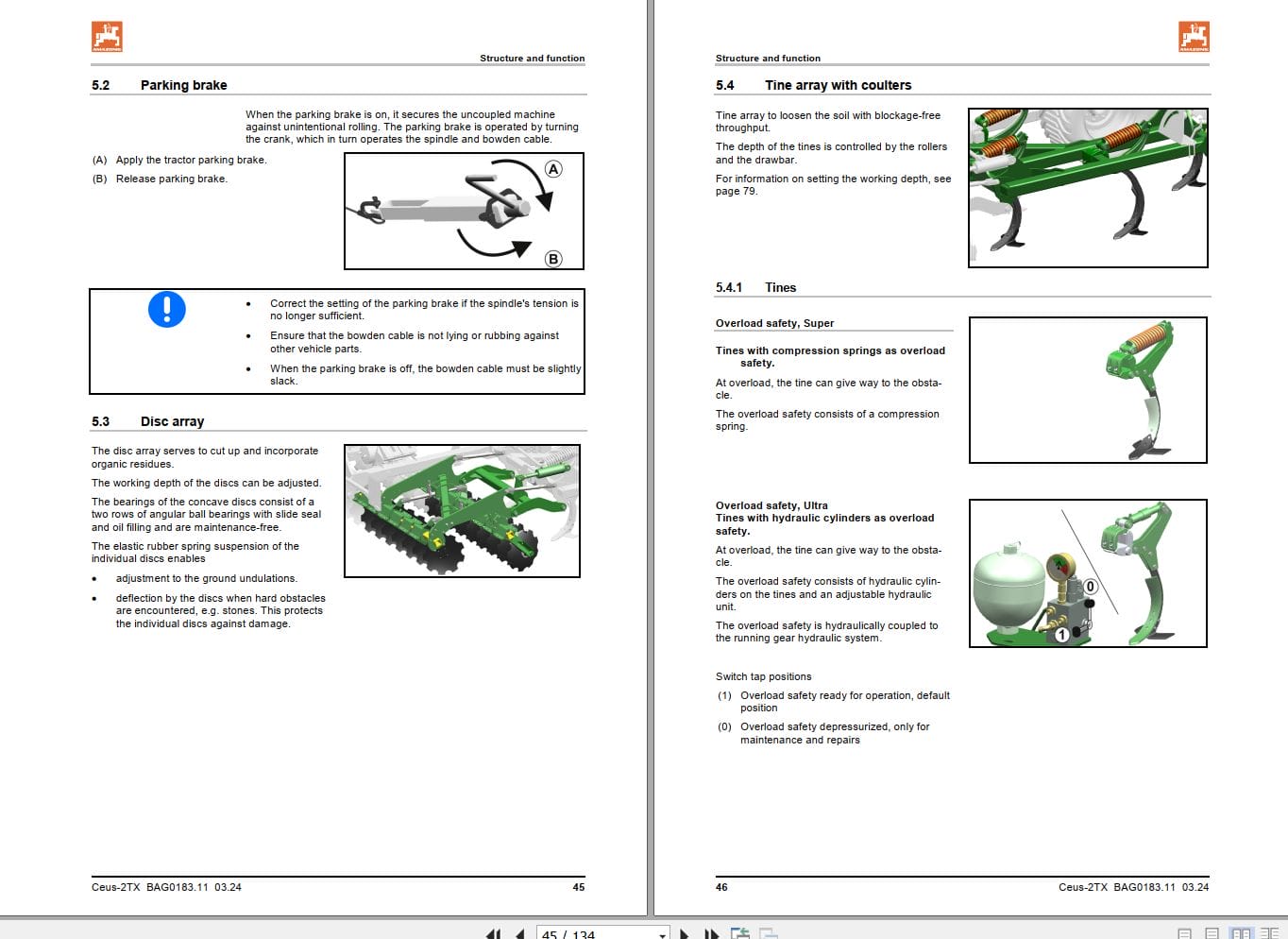 Amazone Cultivator Cenius 4000 2TX 5000 2TX 6000 2TX 7000 2TX Operating Manual MG6836US (2)