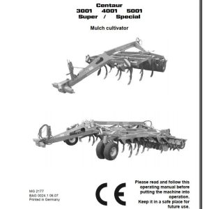 Amazone Cultivator Centaur 3001 4001 5001 Operating Manual MG2177 (1)