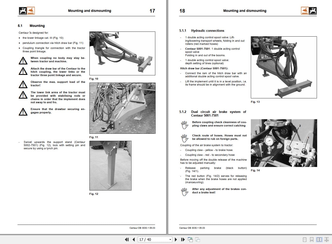 Amazone Cultivator Centaur 3002 4002 5001 6001 7501 Operating Manual MG774 (2)