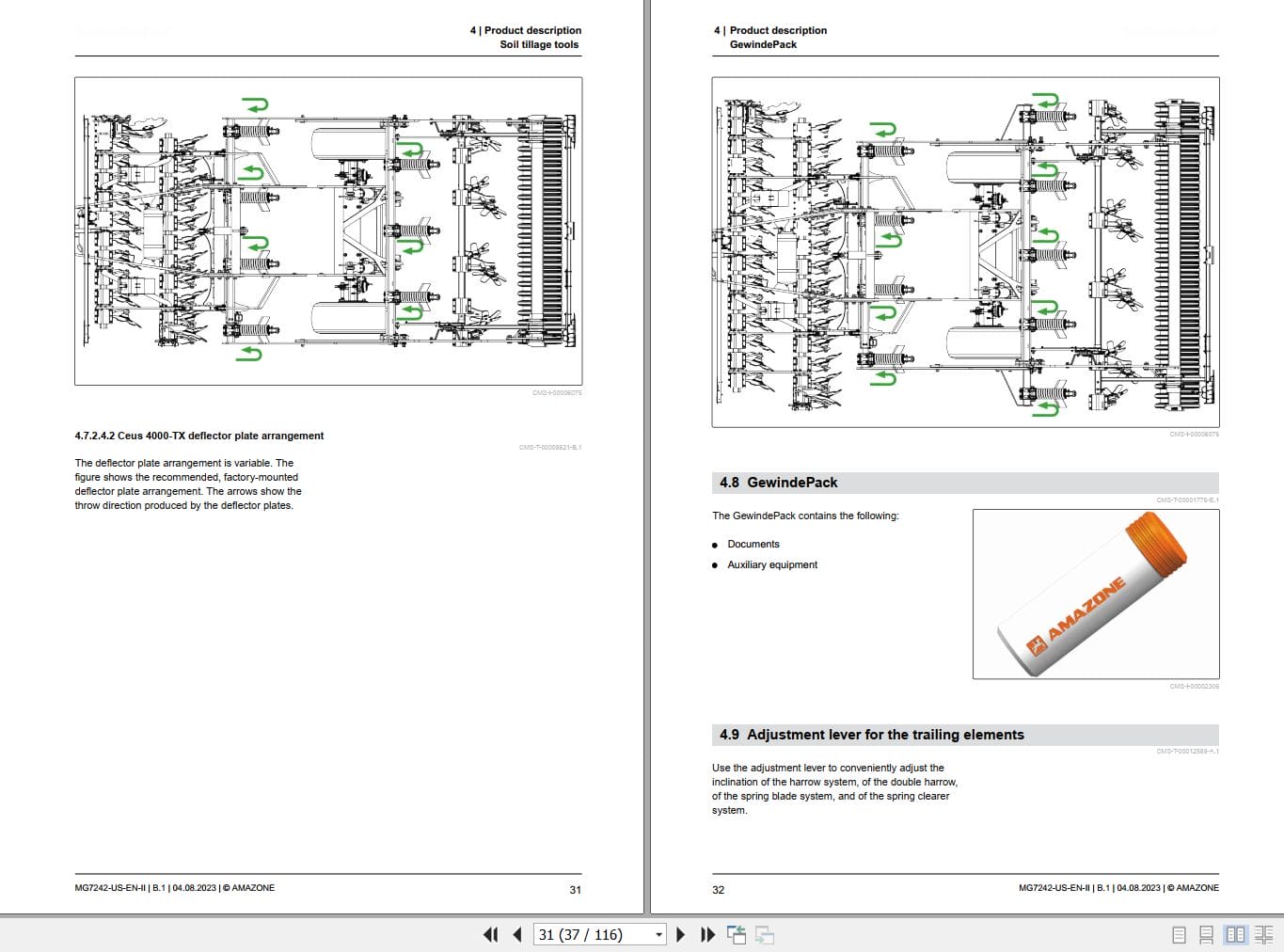 Amazone Cultivator Ceus 3000 TX 4000 TX Operating Manual MG7242 US EN II (2)