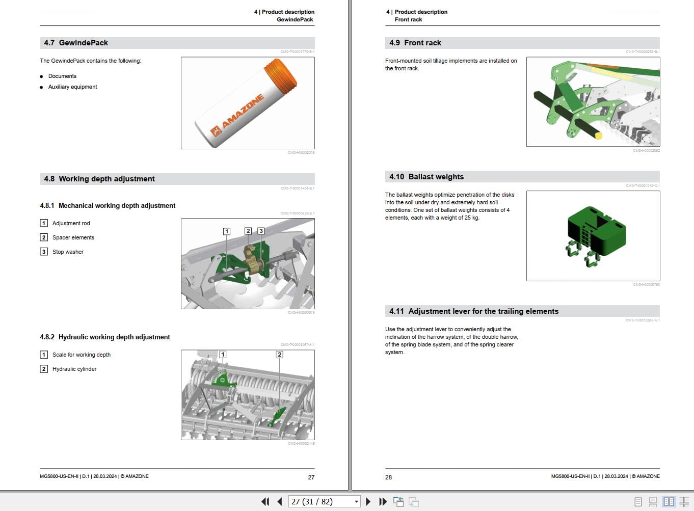 Amazone Disc Harrow Catros 2503 3003 3503 4003 Operating Manual MG5800 US EN II 2024 (2)
