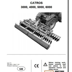 Amazone Disc Harrow Catros 3000 4000 5000 6000 Instructions Manual MG771 (1)