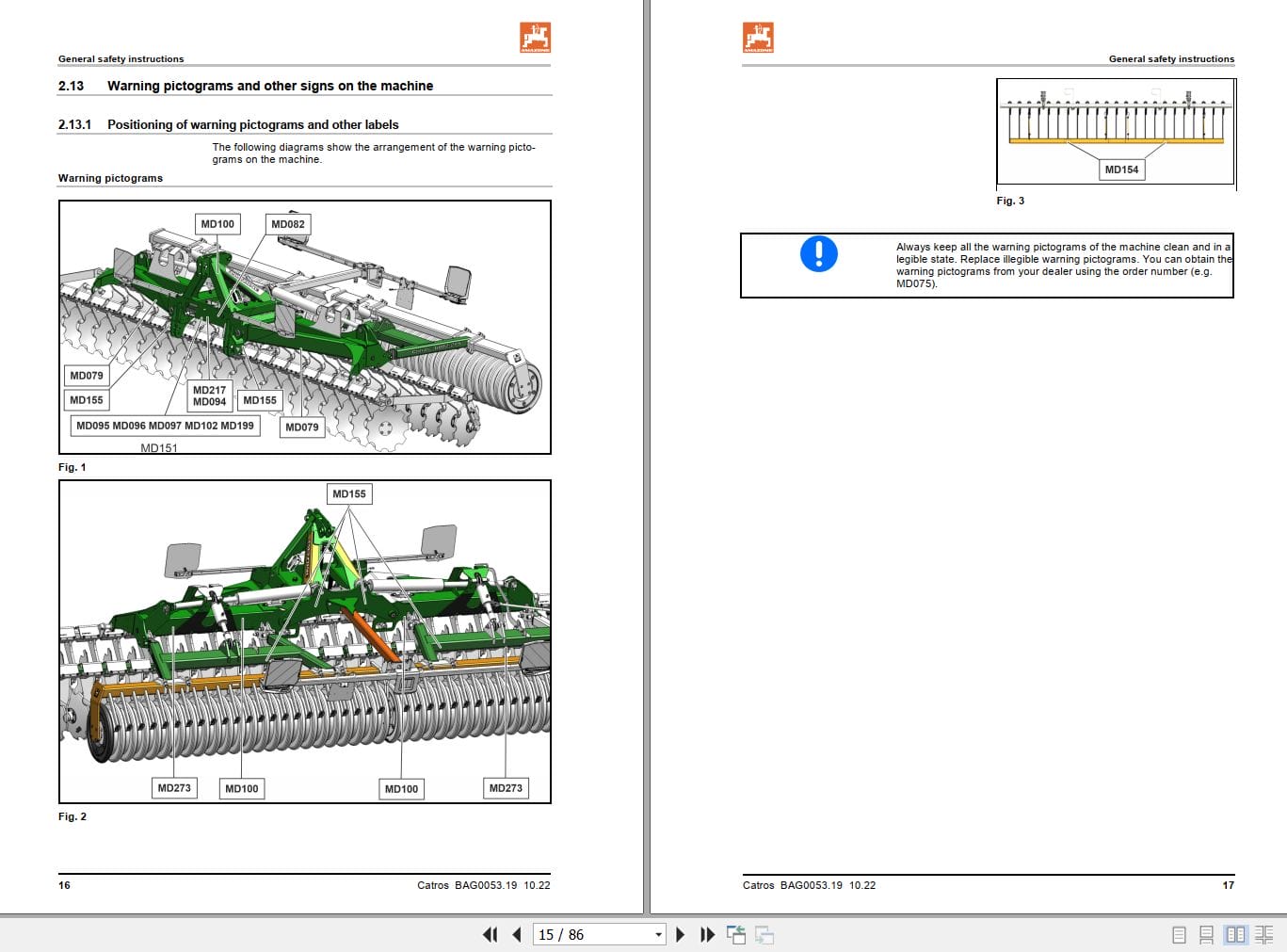 Amazone Disc Harrow Catros+ 4002 2 5002 2 6000 2 Operating Manual MG3578 (2)