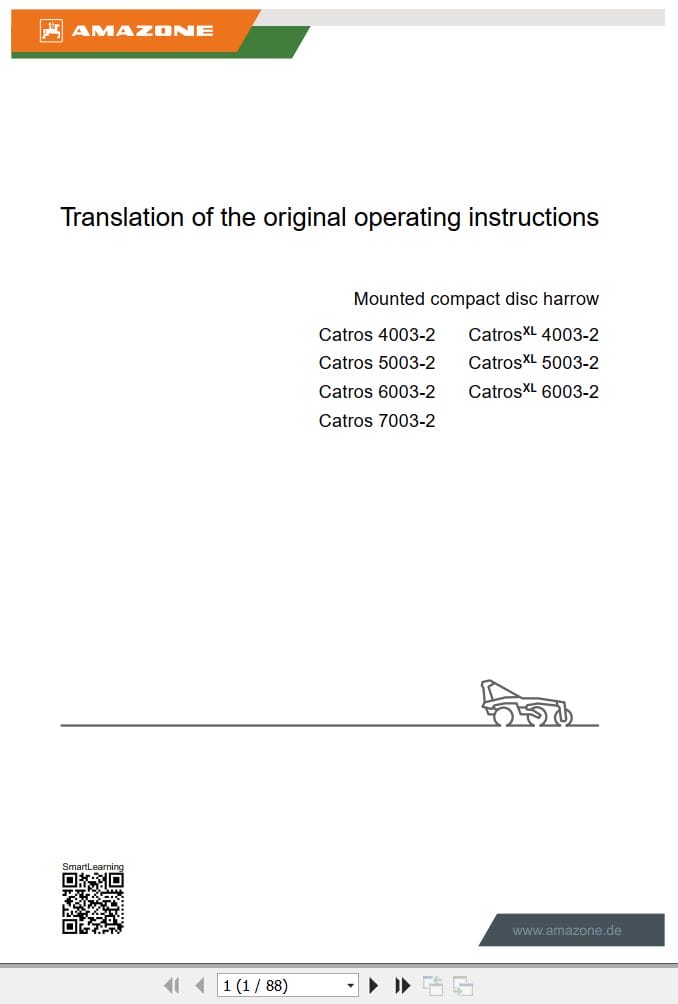 Amazone Disc Harrow Catros 4003 2 6003 2 Operating Manual MG6829 EN II (1)