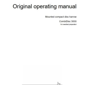Amazone Disc Harrow CombiDisc 3000 Operating Manual MG6214 EN II (1)