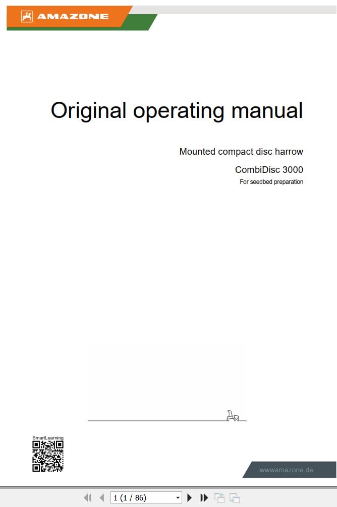 Amazone Disc Harrow CombiDisc 3000 Operating Manual MG6214 EN II (1)