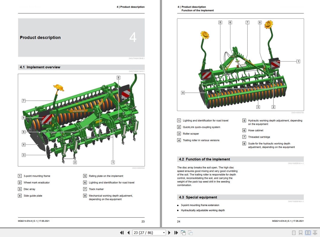Amazone Disc Harrow CombiDisc 3000 Operating Manual MG6214 EN II (2)