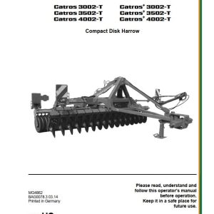 Amazone Disk Harrow Catros 3002 T 4002 T Operating Manual MG4862US (1)