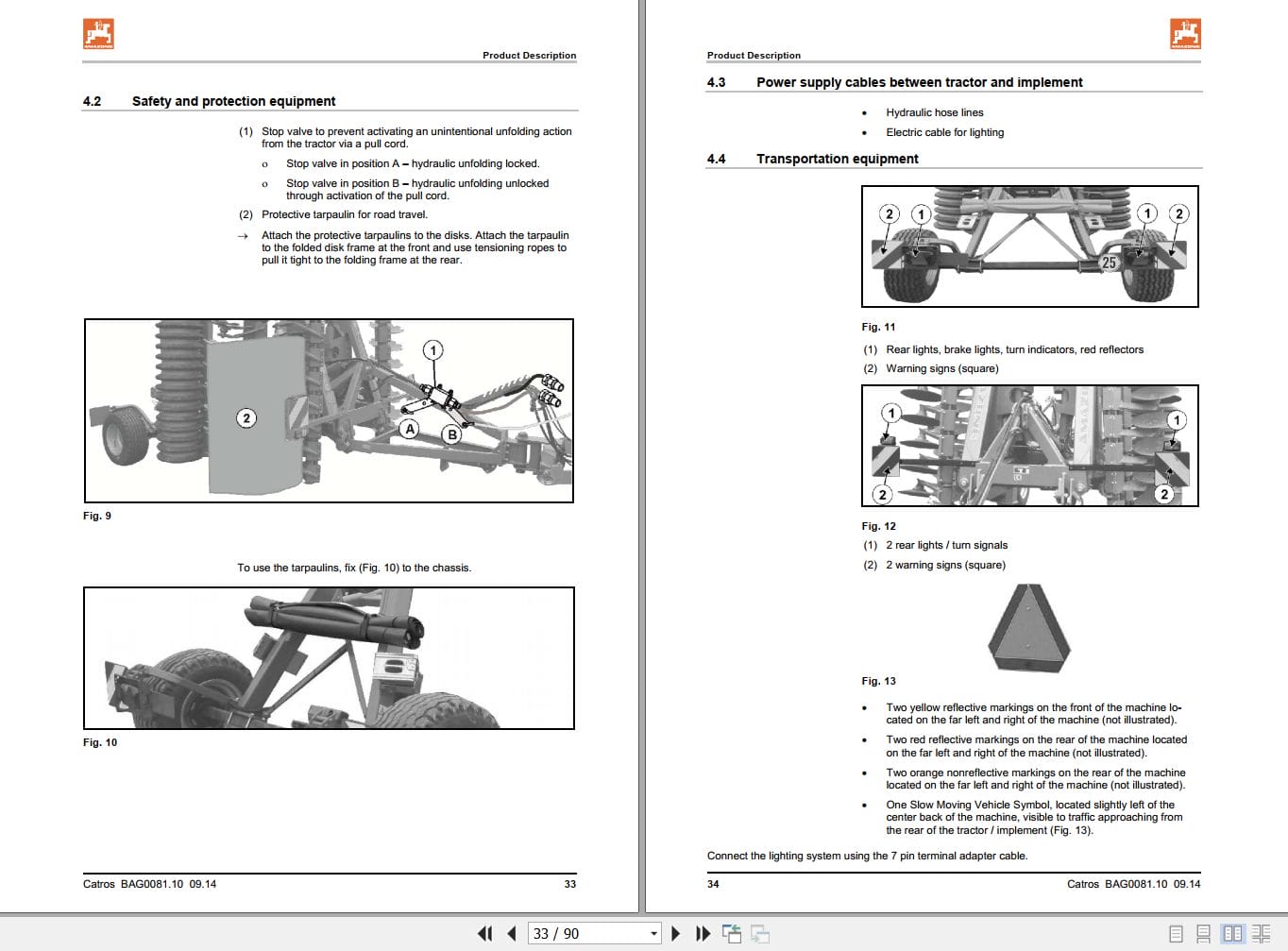 Amazone Disk Harrow Catros 4001 2TS 6001 2TS Operating Manual MG4861 (2)