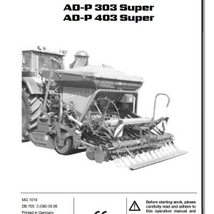 Amazone Drills AD P303 AD P403 Super Operating Manual MG1019 (1)
