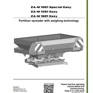 Amazone Fertiliser spreader ZA M 100 1201 1501 Special Easy Operating Manual MG5673 (1)