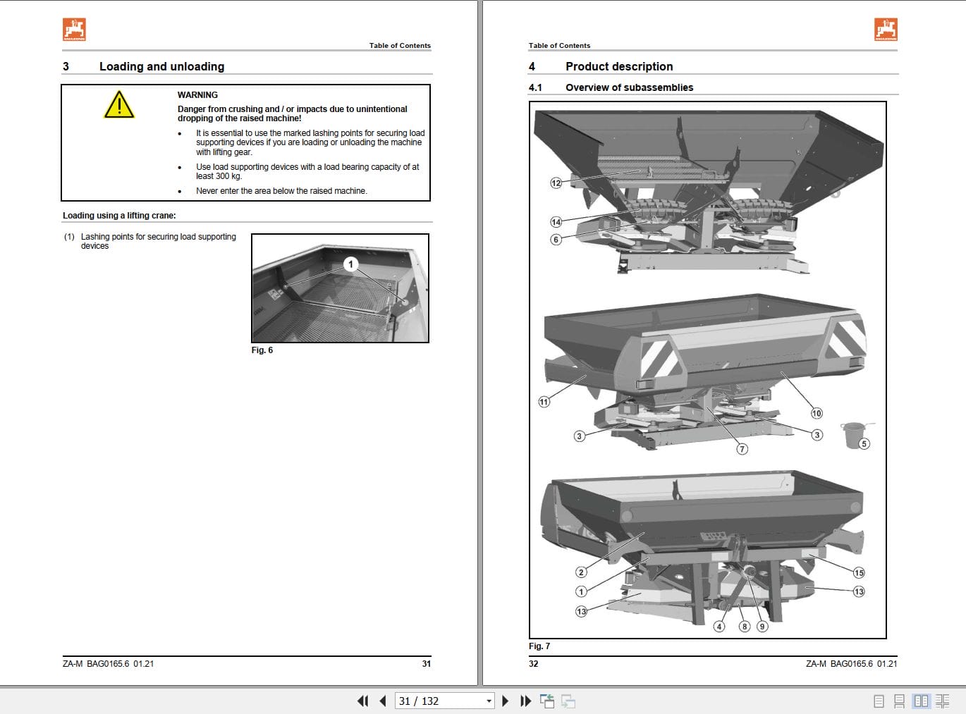 Amazone Fertiliser spreader ZA M 100 1201 1501 Special Easy Operating Manual MG5673 (2)