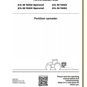 Amazone Fertiliser spreader ZA M 1002 1202 1502 Special Operating Manual MG7251 (1)