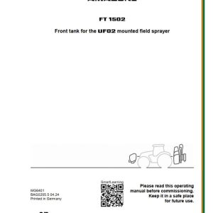 Amazone Front Tank FT 1502 Operating Manual MG6401 (1)