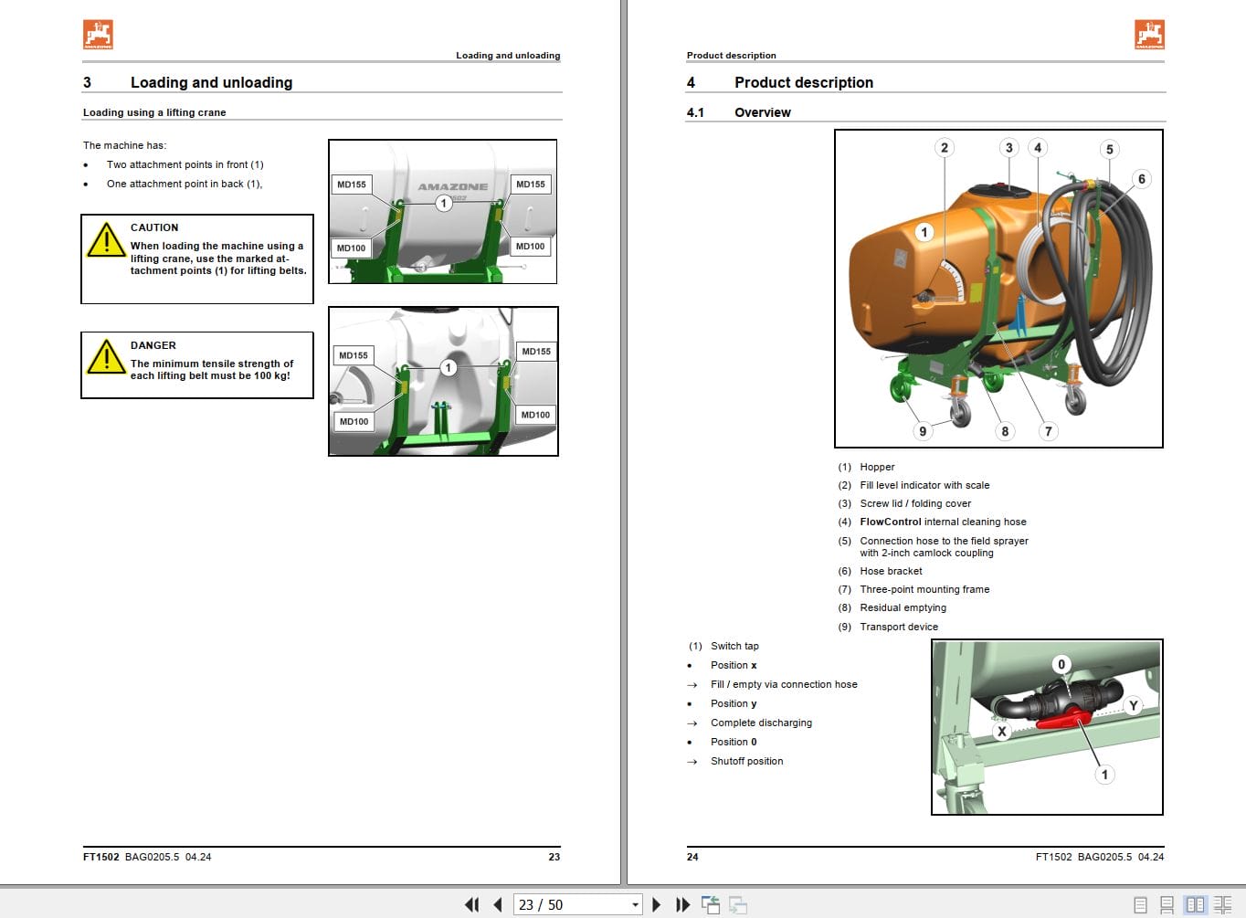 Amazone Front Tank FT 1502 Operating Manual MG6401 (2)