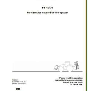 Amazone Front Tank FT1001 Operating Manual MG3058 (1)