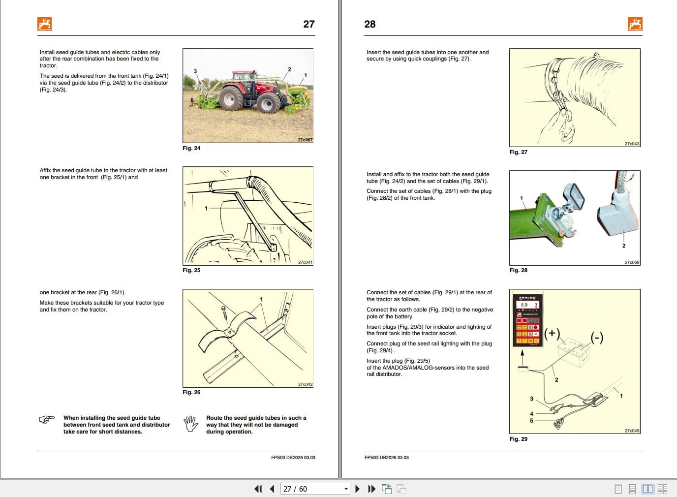 Amazone Front tank FS 03 Avant Special Instruction Manual MG883 (2)