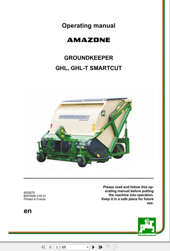 Amazone Groundkeeper GHL GHL T Smartcut Operating Manual MG5075 (1)
