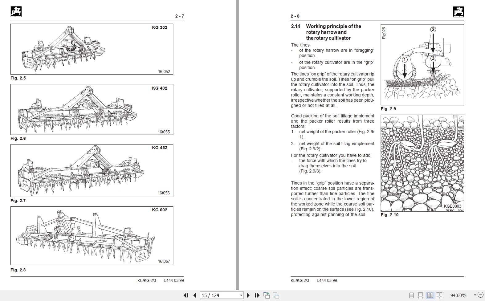 Amazone Harrows KE3 Cultivators KG2 Instructions Manual MG515 (2)