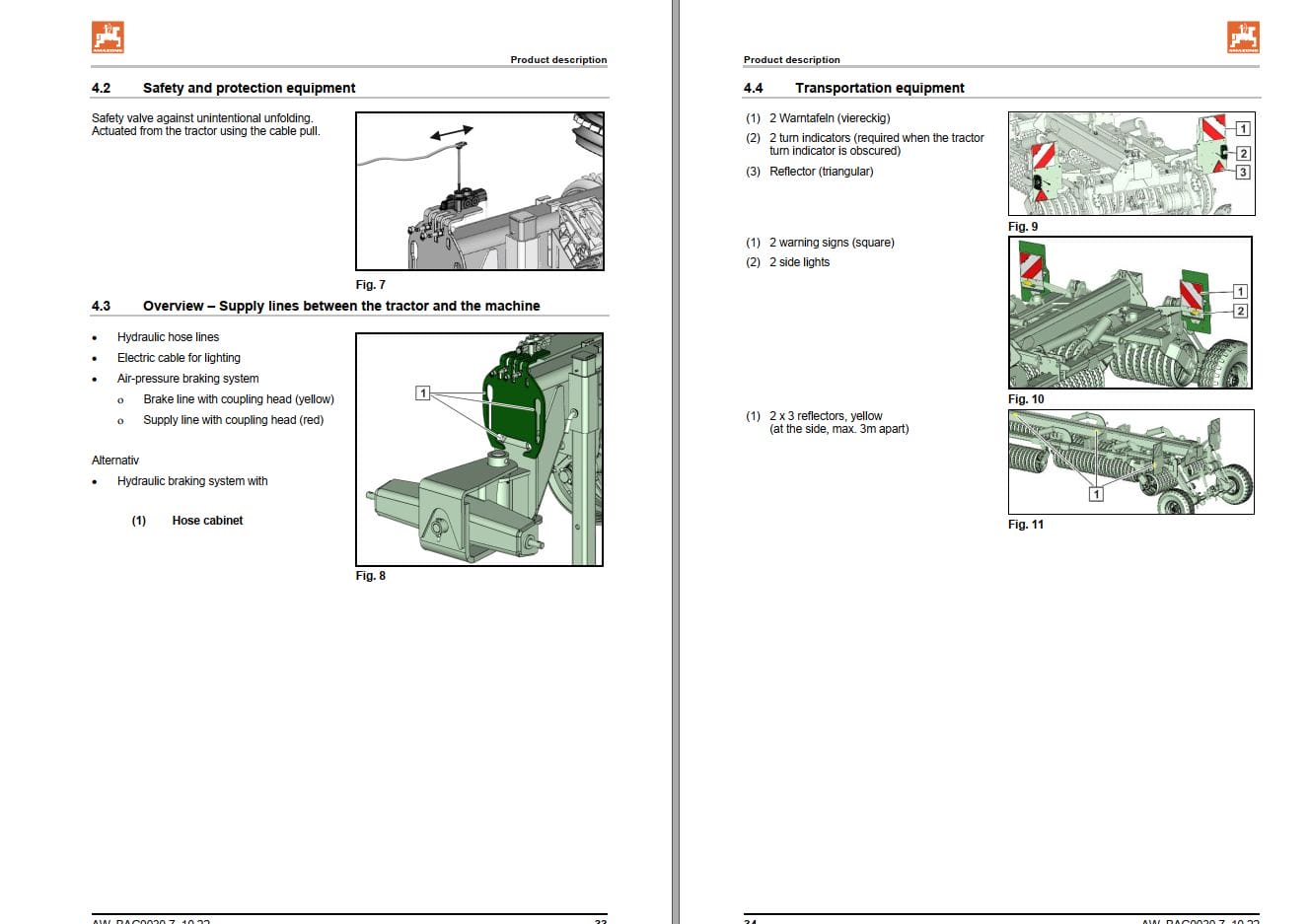 Amazone Land Roller AW12200 AW15400 Operating Manual MG1433 (2)