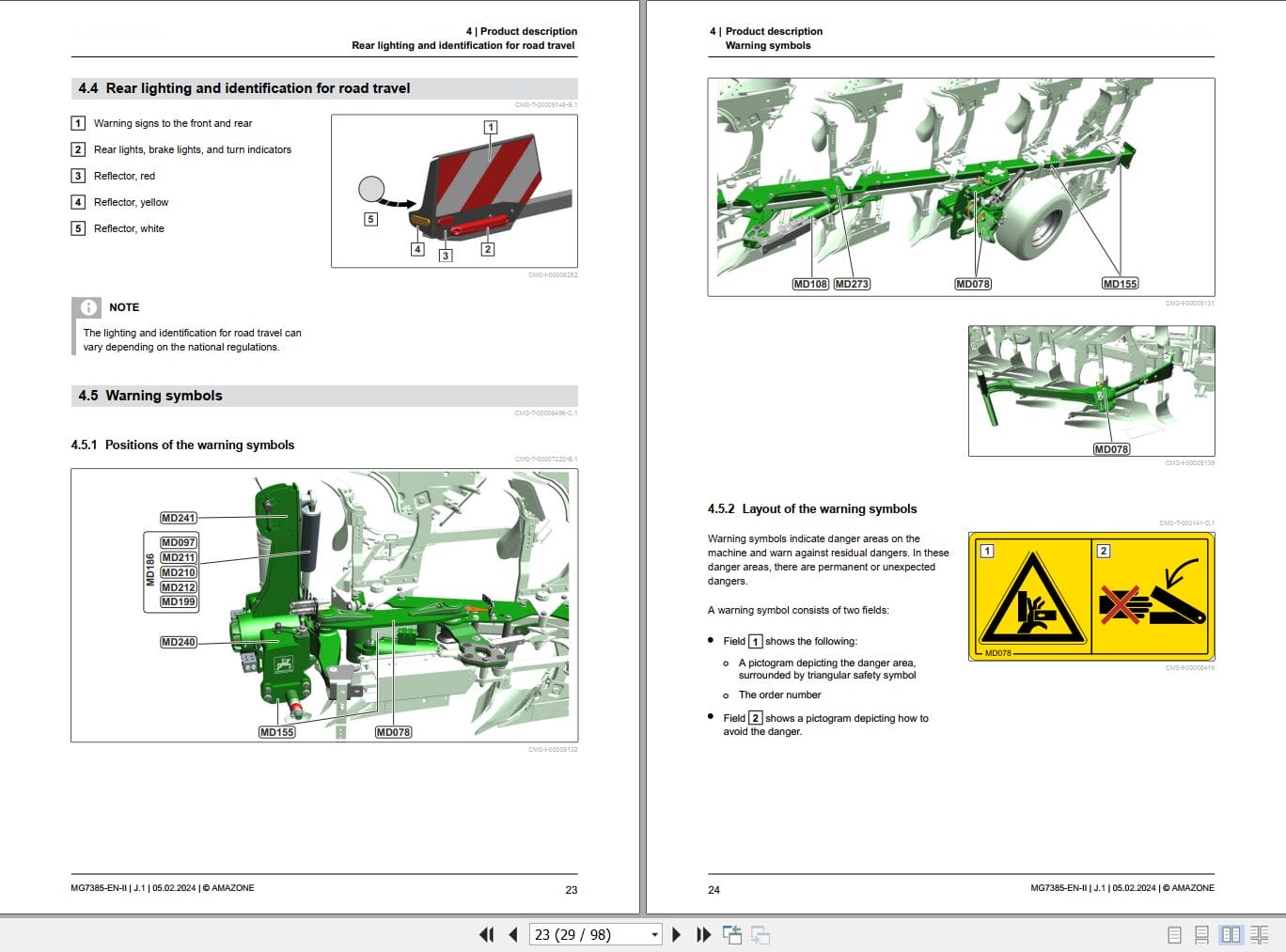 Amazone Mounted Reversible Plough Teres 300 300V Operating Manual MG7385 EN II (2)