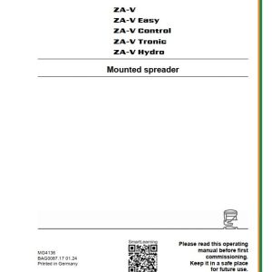 Amazone Mounted Spreader ZA V Operating Manual MG4136 (1)