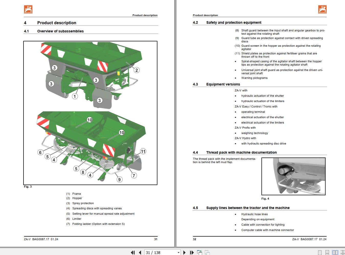 Amazone Mounted Spreader ZA V Operating Manual MG4136 (2)