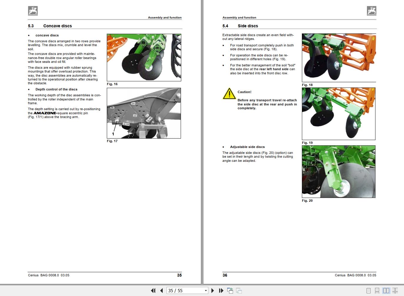 Amazone Mulch Cultivator Cenius 3001 Super Special Operating Manual MG1092 (2)