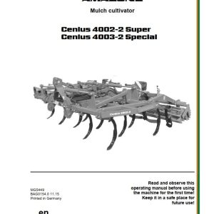 Amazone Mulch Cultivator Cenius 4002 2 Series Operating Manual MG5449 (1)