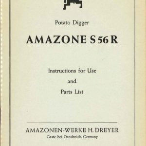 Amazone Potato Digger S56R Instructions Manual And Parts List RB365 (1)