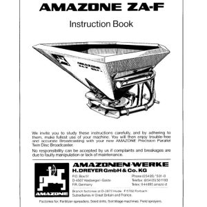 Amazone Precision Broadcaster ZA F Instructions Manual DB492 (1)