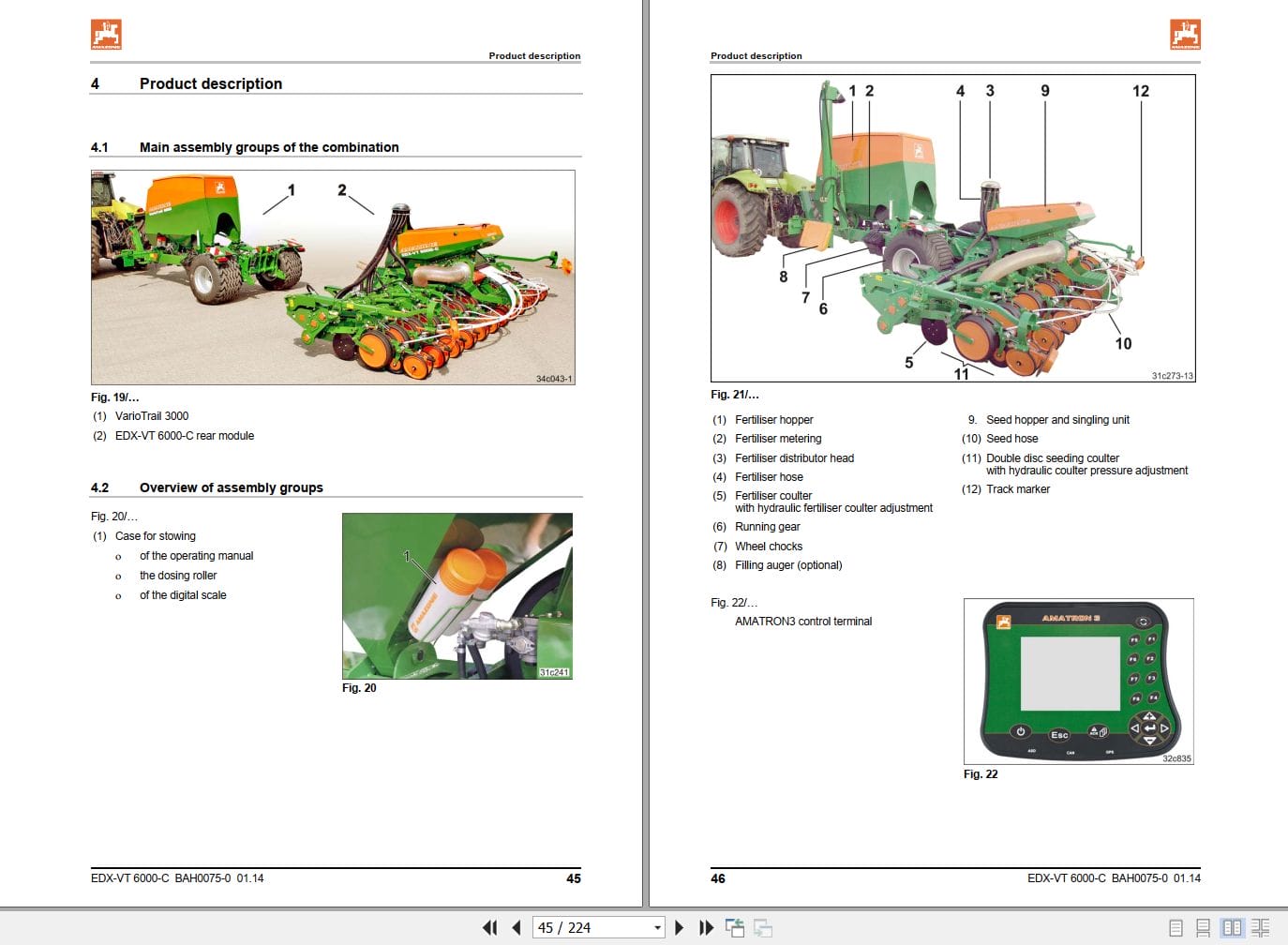Amazone Precision Seeder VariTrail 3000 Operating Manual MG5357 (2)