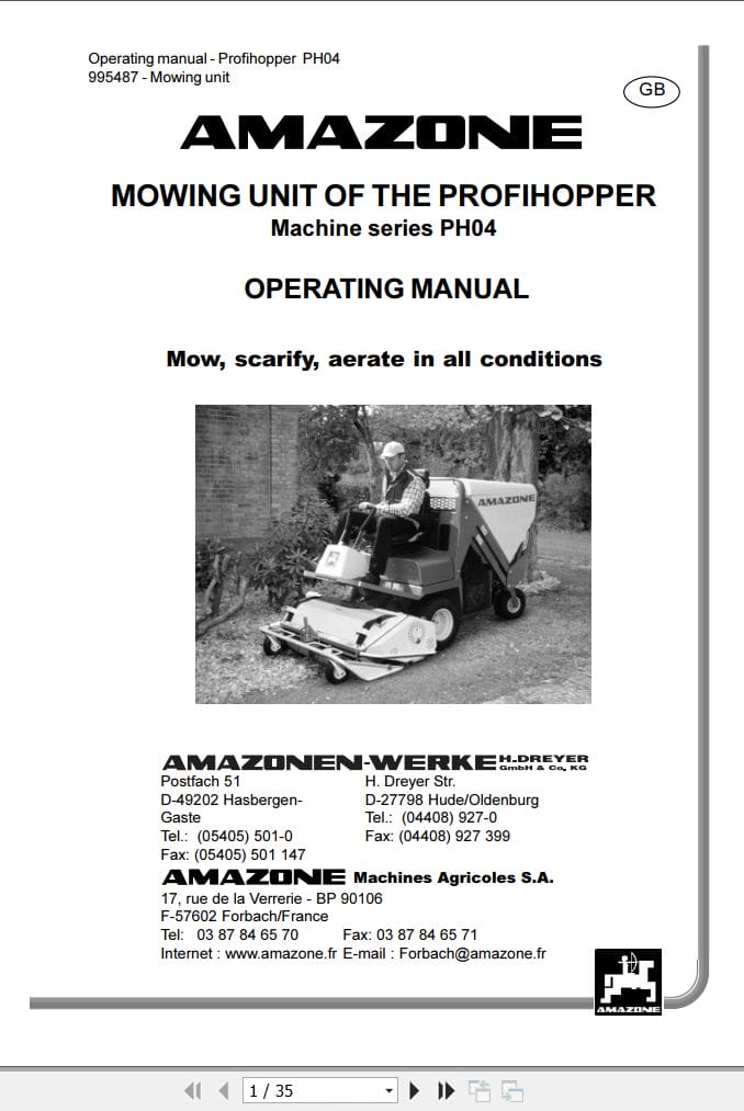 Amazone Profihopper PH04 Operating Manual 995487 (1)