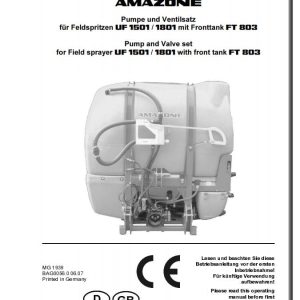 Amazone Pump And Valve Set FT 803 Operating Manual MG1939 (1)