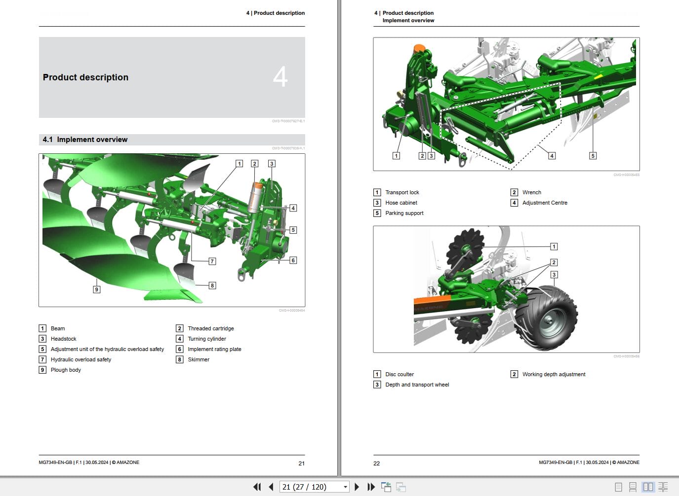 Amazone Reversible Plough Cayros XMS V Operating Manual MG7349 EN GB 2024 (2)