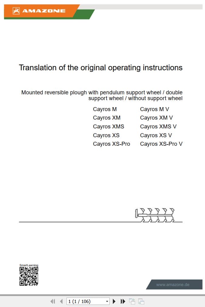 Amazone Reversible Plough Cayros XMS V Operating Manual MG7364 EN II 2023 (1)