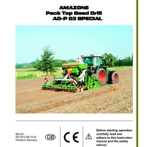 Amazone Seed Drill AD P03 Special Instructions Manual MG831 (1)