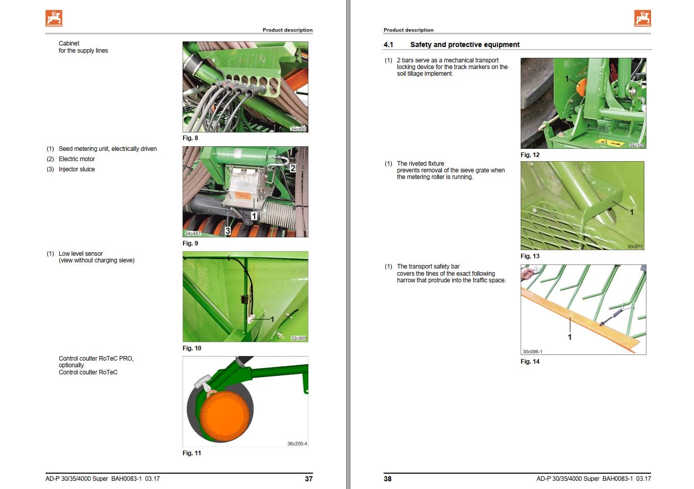 Amazone Seed Drill AD P3000 AD P4000 Super Operating Manual And Diagram MG5340 (2)