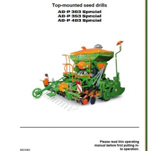 Amazone Seed Drill AD P303 AD P353 AD P403 Special Operating Manual MG3382 (1)