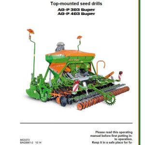 Amazone Seed Drill AD P303 AD P403 Super Operating Manual MG3372 (1)