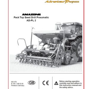 Amazone Seed Drill AD PL2 Operating Manual MG476 (1)