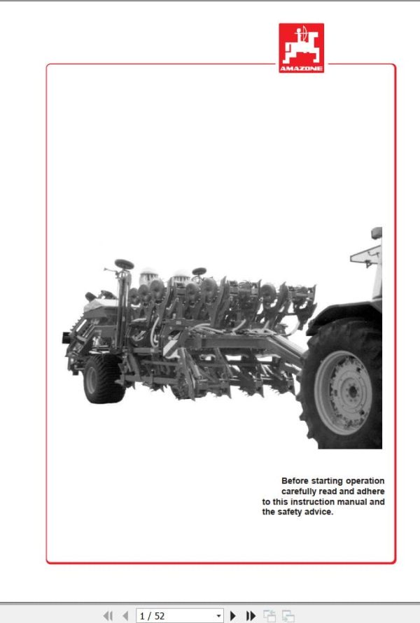 Amazone Seed Drill Airstarprimera 3 1000 To 6 3000 Operating Manual Db689 (1)